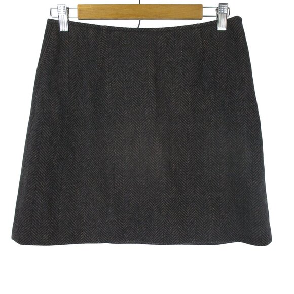 J. Crew Wool Herringbone Tweed Short Pencil Skirt Size 6 - Picture 2 of 6